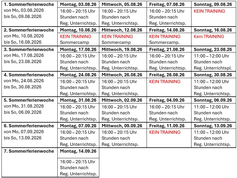 WinTaekwondo-Dorfen-Ferienstundenplan